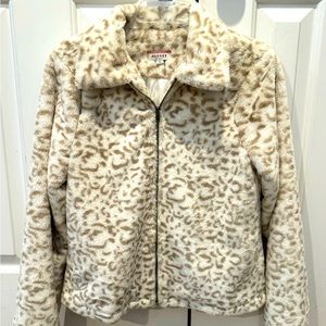 Faux Fur Leopard Print Jacket - Size Small
